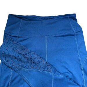 Victoria's Secret PINK Sport Pants Blue Leggings Lace Detail Sz S